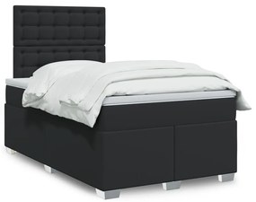 Giroletto A Molle Con Materasso Nero 120x200 Cm İn Similpelle /