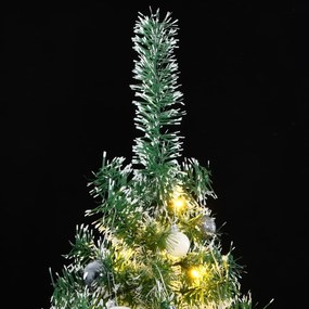 Albero di Natale Artificiale con 300 LED Palline e Neve 240 cm
