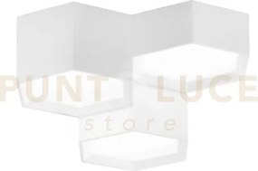 Plafoniera led vortex bianca 36w 3930lm cct 35x35x15cm in gesso ver...