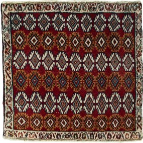 Shiraz Tappeto 60 x 60 Rosso (Iran) Annodato A Mano