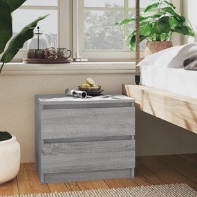 Comodini Grigio Sonoma 2 Pz 50x39x43,5 Cm İn Legno Multistrato /