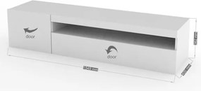 Mobile Porta TV Basso 155x40x36 Con Vano Decoder Bianco Laccato Lucido Daiquiri