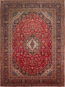 Kashan Tappeto 300x390 Rosso (Iran) Annodato A Mano