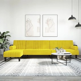 Divano Letto A L Giallo 260x140x70 Cm İn Velluto /