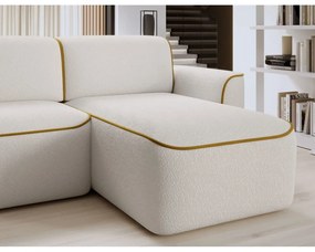Divano angolare giallo/color crema (con penisola a destra/con chaise lounge) e rivestimento in bouclé Ume – ELTAP