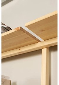 Libreria da parete di colore naturale in pino massiccio 192x47,5 cm Groove – Karup Design