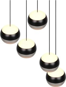Lampadario LED nero e argentato ø 30 cm Orbit – Trio Select