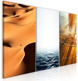 Quadro Sand and Water (3 Parts)  Colore Arancione, Dimensioni e Misure 120x60