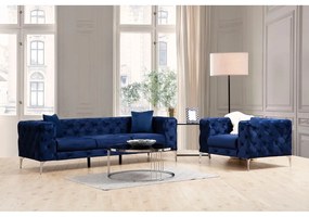 Divano in velluto blu scuro 237 cm Como - Artie