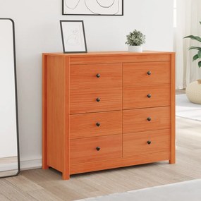 Armadietto marrone cera 100x40x90 cm in legno massello di pino
