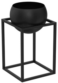 Vaso per fiori in metallo 51,3x29 cm nero