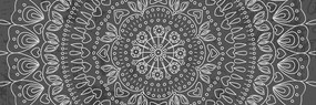 Stampa su tela – Mandala disegnata a mano in bianco e nero