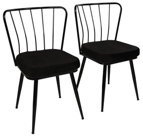 Sedie da pranzo in metallo nero in un set di 2 Yildiz - Kalune Design