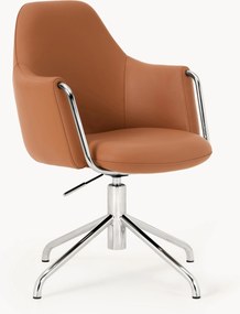 Sedia da scrivania in pelle con braccioli Zara, altezza regolabile