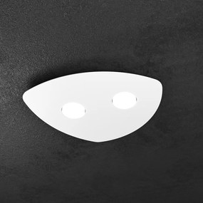 Plafoniera Moderna Shape Metallo Bianco 2 Luci Gx53