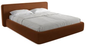 Letto matrimoniale imbottito in terracotta con contenitore a griglia 180x200 cm Kiana - Makamii