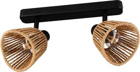 Eglo 44129 - Faretto orientabile KEELBY 2xE14/10W/230V nero/beige