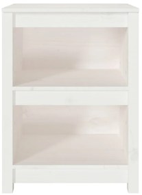 Libreria bianca 50x35x68 cm in legno massello di pino
