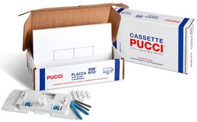 Kit Placca Di Azionamento Doppio Pulsante Pucciplast "Eco 310" Bianco Lucido