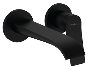 Rubinetto per lavabo a canna media getto a cascata d'acqua Vivenis nero verniciato opaco HANSGROHE H 11 cm