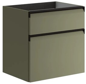 Mobile da bagno sotto lavabo Fusion verde salvia opaco L 59.5 x H 60 x P 45.5 cm 2 cassetti, lavabo non incluso
