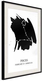 Poster  Zodiac: Pisces I  Cornice Quadri Cornice nera con pass-partout, Larghezza x Altezza Home decor 20x30