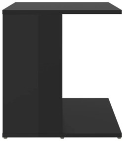 Tavolino Nero Lucido 45x45x48 cm in Legno Multistrato