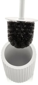 Scopino wc bianco in ceramica soft touch con setole nere Spring