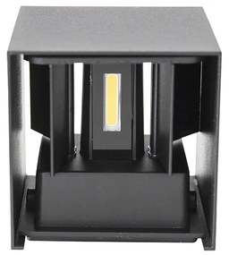 Lampada da parete per esterni nera con LED 2 luci IP54 - Edwin