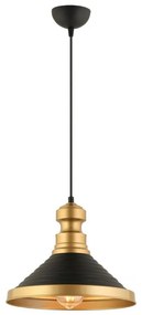 Lampadario sospeso MONZA con cavo 1xE27/40W/230V Ø 30 cm nero/oro