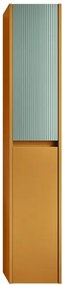 Colonna per mobile bagno Niwa 2 ante P 27 x L 30 x H 160 cm laccato opaco senape con vetro verde timo
