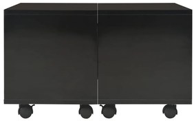 Tavolino da caffè nero lucido 60x60x35 cm in truciolato