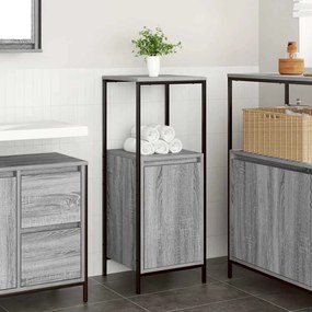 Mobile Da Bagno Con Ripiani Grigio Sonoma 36x35x95 Cm /