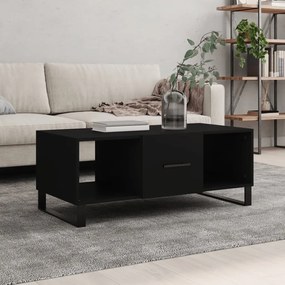 Tavolino Da Salotto Nero 102x50x40 Cm İn Legno Multistrato /