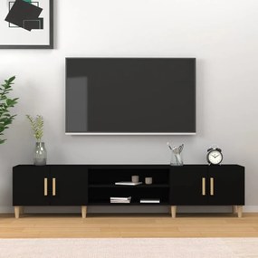 Mobile Porta Tv Nero 180x31,5x40 Cm İn Legno Multistrato /