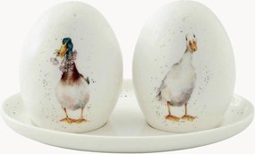 Set saliera e pepiera in Fine Bone China Ducks, set da 3