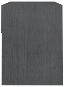 Comodino grigio 40x31x40 cm in legno massello di pino