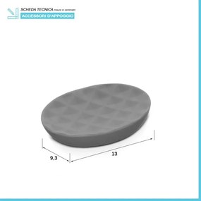 Accessori bagno da appoggio in set 3 pezzi ceramica colore grigio Cristal
