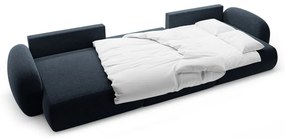 Divano angolare blu scuro allungabile/con contenitore (a U) con rivestimento in ciniglia Tonale – Cosmopolitan Design