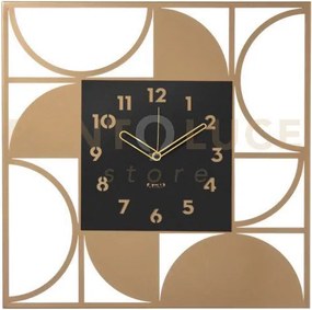 Orologio da parete di design glam oro laccato,nero