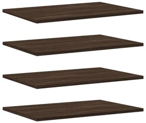 Mensole parete 4pz rovere marrone 60x40x1,5cm legno multistrato