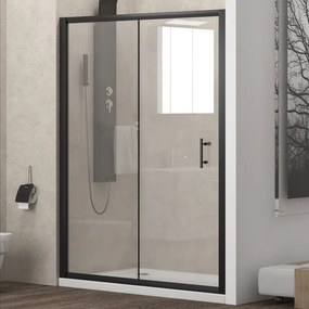 Porta doccia 150cm con telaio nero e anta scorrevole KFN5000 - KAMALU