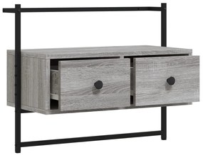 Mobile tv a muro grigio sonoma 60,5x30x51 cm legno multistrato