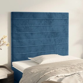 Testiera 2 Pz Blu Scuro 90x5x78/88 Cm İn Velluto /