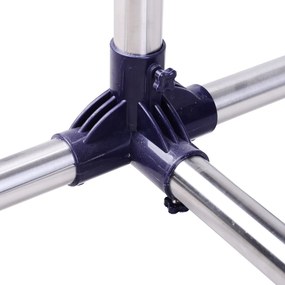 Stender Appendiabiti Larghezza e altezza regolabili con Ruote in Acciaio Inox 160x170 cm...