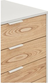 Cassettiera bassa bianca-colore naturale effetto rovere 159x80 cm Sierra – Teulat