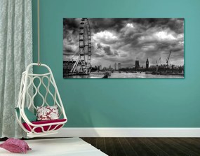 Quadro su tela – Unico Londra e fiume Tamigi in bianco e nero