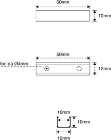 Clips per fissaggio LED Neon Flex 10x10 - Confezione 5pz