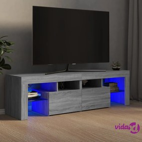 vidaXL Mobile Porta TV con Luci LED grigio sonoma 140x36,5x40 cm