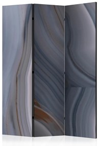 Paravento design Corrente marina (3 parti) - astrazione marmorea in toni grigi
